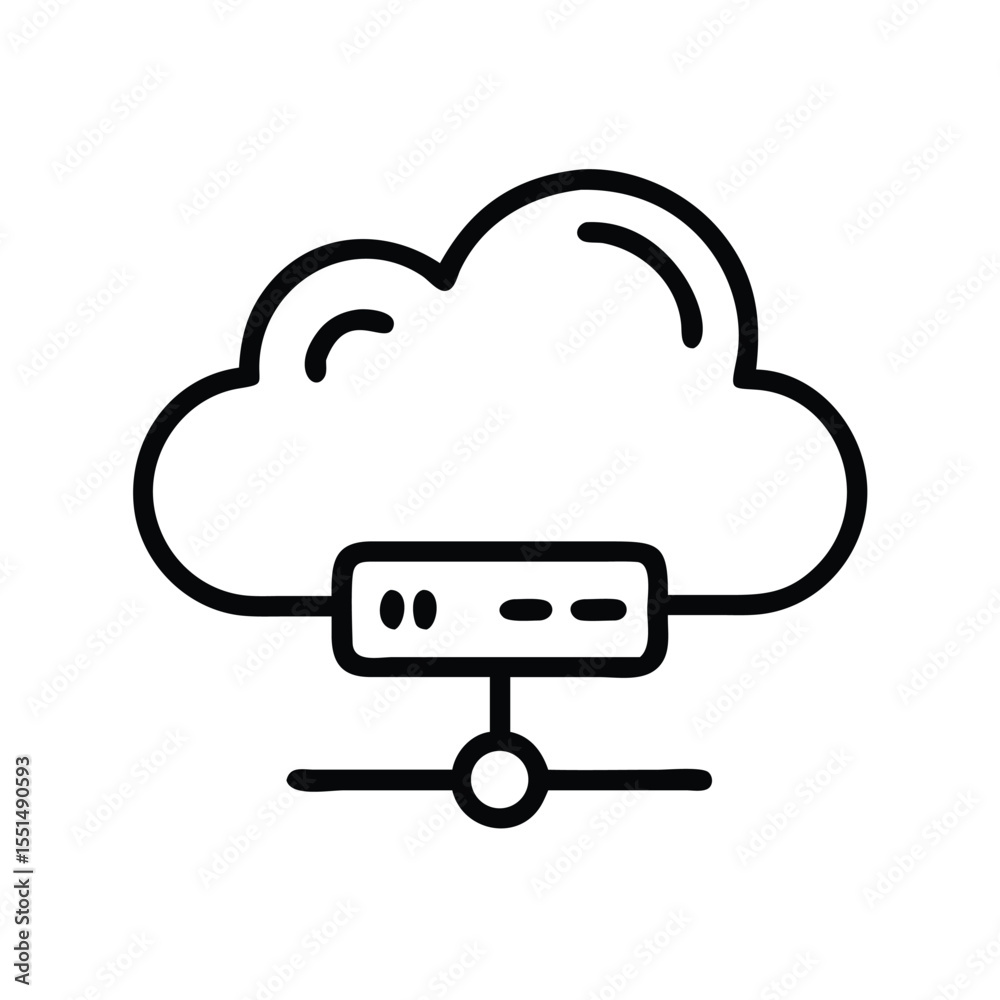 Poster cloud computing server network technology data storage online service system icon vector graphic des