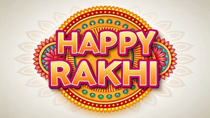 happy rakhi banner on white background