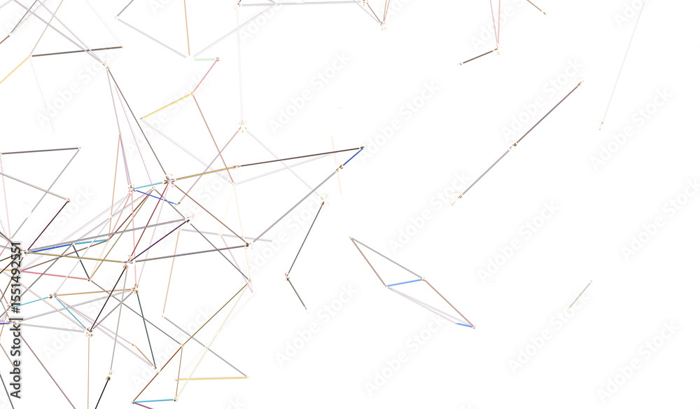 Aufkleber Stock photo of abstract network connection. Lines and dots forming a complex pattern. Ideal for technology, connectivity, and communication concepts.