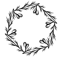  vector flower frame, tropical leaves, floral border, wildflower, eucalyptus wreath, branches. Ornament of botanical silhouette element vector. Nature card in minimal line style