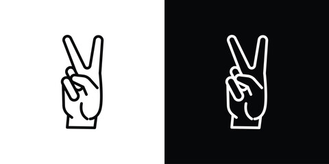 Hand peace icon vector, Symbol, logo illustrations