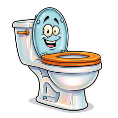 cartoon illustration of a toilet bowl