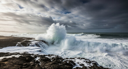 Obraz premium waves on the rocks