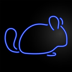 chinchila neon sign, modern glowing banner design, colorful modern design trends on black background. Vector illustration.