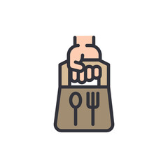 Hand Holding A Takeout Bag Featuring Cutlery Icons On Transparent