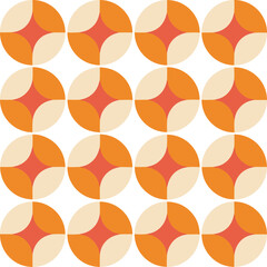 Vector geometric seamless pattern with semicircles. Abstract minimalistic background.