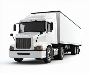 A flat-front logistics truck with seven wheels and modern grille