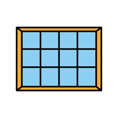 window frame color line icon for digital and print projects. Construction Elements.