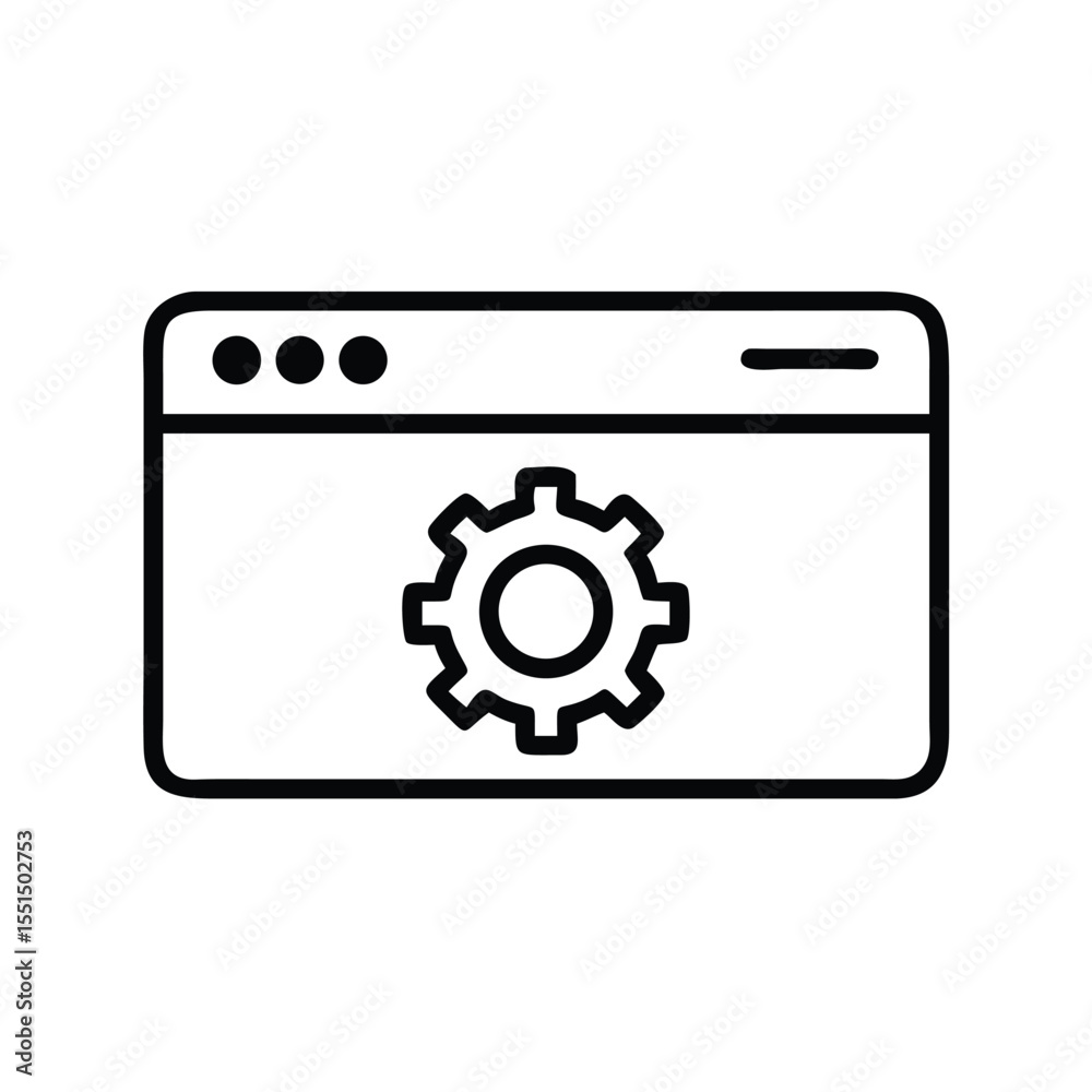 Poster Browser settings configuration icon vector illustration for website and app development process and design