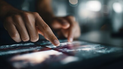 Investor navigating virtual market dashboards with a swipe of the hand