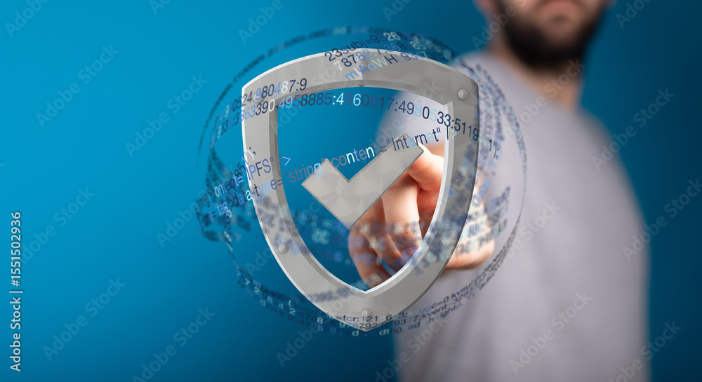 Poster Secure your data with advanced protection.  Safeguard privacy and prevent cyber threats.