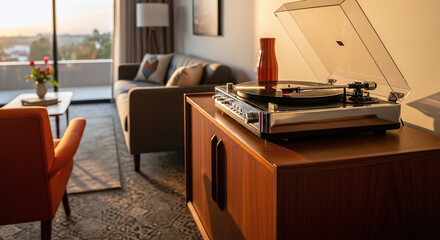 Interior of a mid century modern home