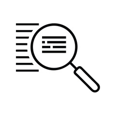 Search document analysis icon vector illustration for data research and information retrieval process