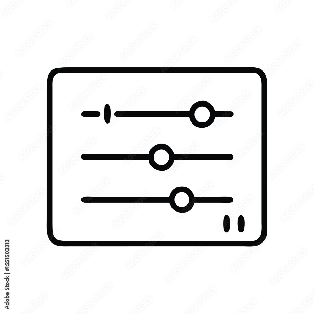 Poster settings panel icon vector graphic equalizer control panel adjustment interface element design graph