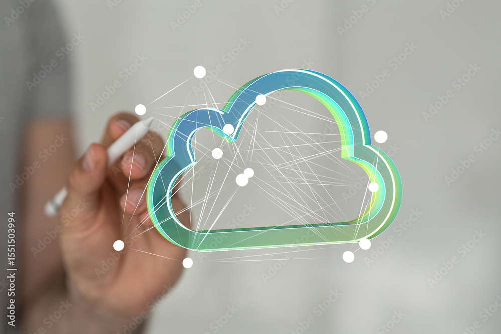 Aufkleber Secure cloud computing, data storage, network access, and digital transformation solutions.