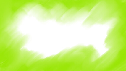 Obraz premium Abstract green hand drawn painting art isolated on transparent background with copy space in the middle for frame, web banner, social media poster, brochure, cover, landing page, wallpaper, backdrop.