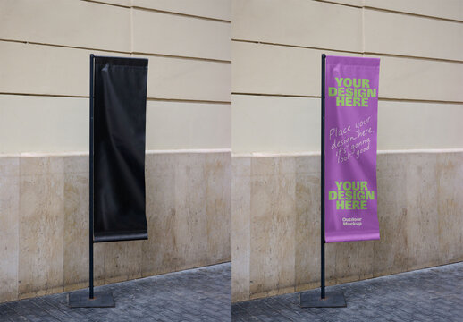 Mockup Outdoor fly banner Display Template