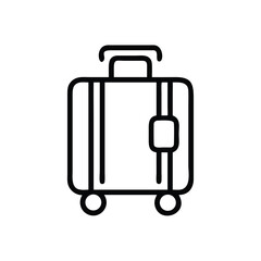 Rolling suitcase luggage travel bag vector icon for vacation trip and business travel illustration design
