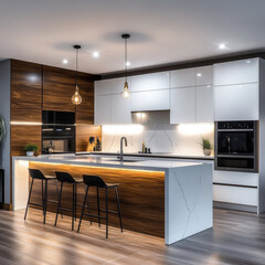 Obraz premium beautiful kitchen in the apartment