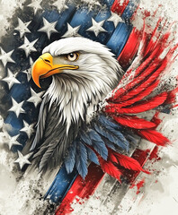 American Bald Eagle Patriotic 4th of July