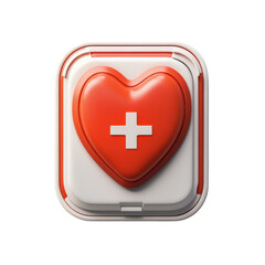 Obraz premium First Aid Heart A Symbol of Healthcare Emergency Support and Care Medical on transparent background