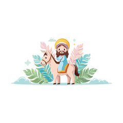 Cute Cartoon Jesus Vector Illustration – Kawaii Christian Art for Kids, Sunday School, Stickers, and Prints