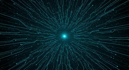 High-Tech Circuit Data Flow Wallpaper