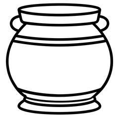 Minimal Clay Pot Line Art Illustration 