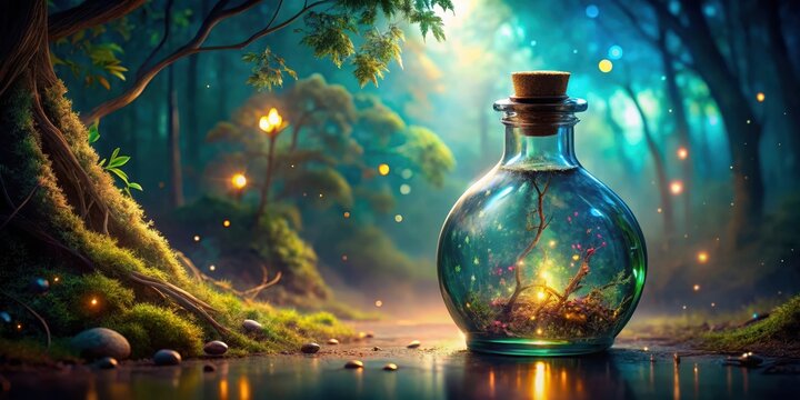 Enchanted elixir in a mystical bottle