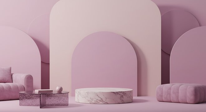 Very pery interior with podium