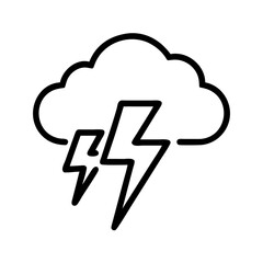 Thunderstorm lightning outline icon