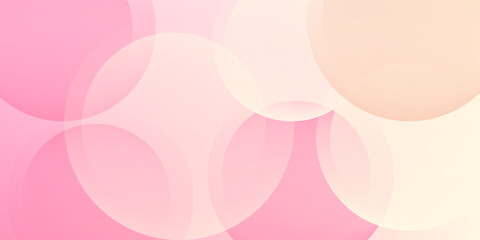 Minimalist banner background, pastel colorful, pink and yellow gradations. Circle effect style geometric, abstract background. Eps 10.