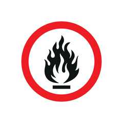 Fire Hazard Safety Icon – Flammable Caution Sign