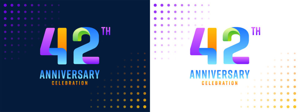 42th anniversary background, colorful for events, moments and business