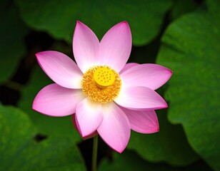 Pink Lotus Flower Bloom with Pond Plant, and Nature.
