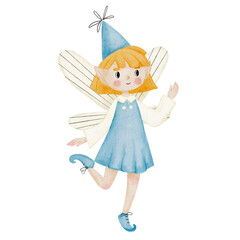Watercolor illustration a fairy 