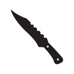 Knife icon vector. Hunting knife illustration sign. Military knife communication symbol. Cold weapon web icon set.