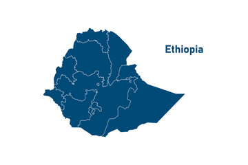 Ethiopia map icon. Ethiopia outline map. Simple icon design. Vector illustration