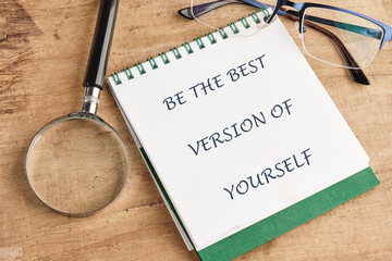Business motivational inspirational concept. Copy space. Motivational inspirational symbol BE THE...