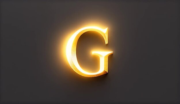 Lustrous Gold Letter 'G' on Dark Background 