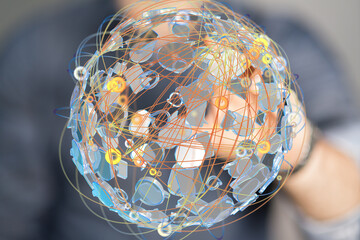 Abstract image of a global network, showcasing digital connections and interconnectivity.