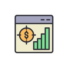 Fototapeta premium Web Page Showing Financial Growth With Dollar Sign And Rising Graph