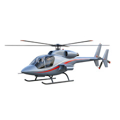 Fototapeta premium A sleek modern helicopter with aerodynamic design isolated on transparent background for aviation enthusiasts.