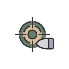 Obraz premium Realistic Representation Of Bullet Impacting The Middle Of Target