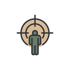 Person Target Vector Icon Design Concept for Surveillance Security