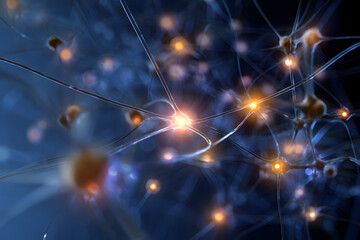 Visual abstract of a neural network with luminous spheres of light as nodes connected by a delicate, glowing web design.