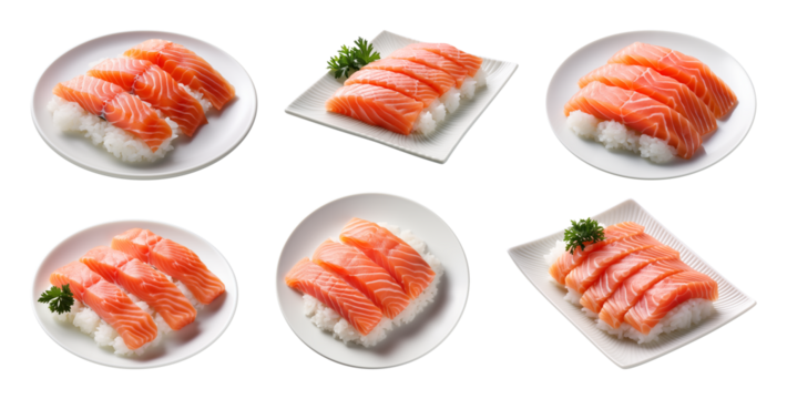Salmon sashimi with rice

