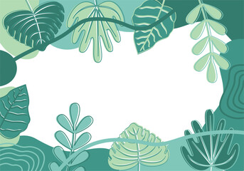 Abstract flower and leave background Vector design border beautiful frame