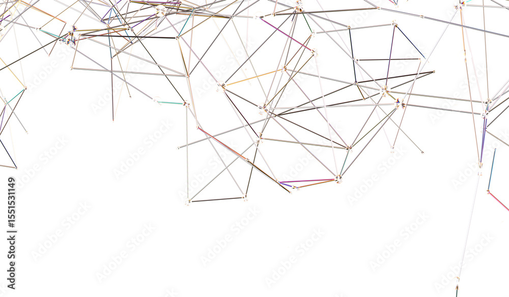 Aufkleber Abstract image of interconnected lines and dots, representing network, connection, or technology concepts. Ideal for backgrounds.