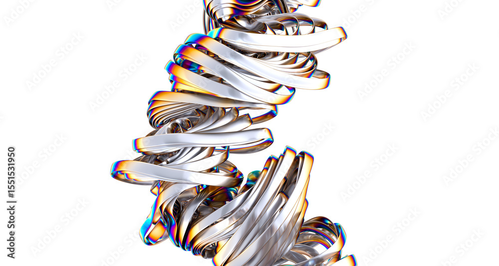 Poster abstract iridescent folds of metallic fabric a symphony of colors and shapes